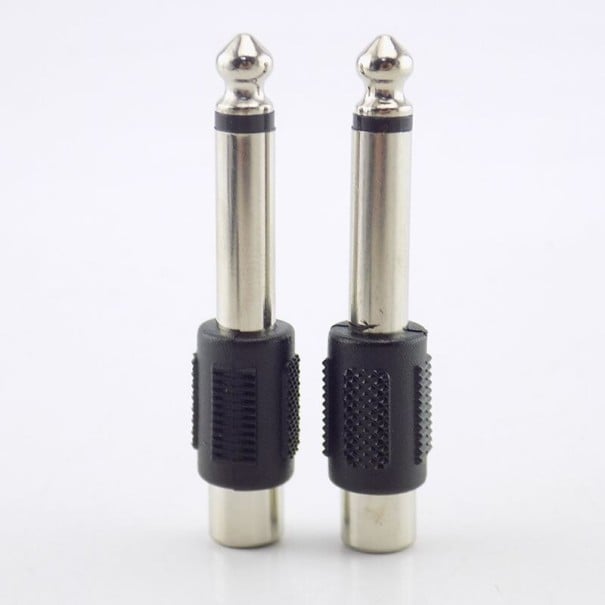 Adaptateur jack 6,35 mm mâle vers RCA cinch femelle 10 pcs Réduction pour connecter un câble RCA à une prise jack Mono exécution Embouts en métal 1