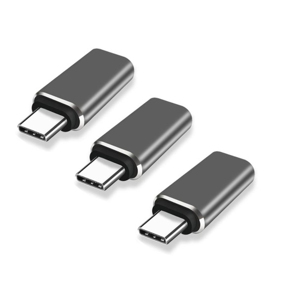 Adaptateur USB-C vers Lightning 3 pièces noir