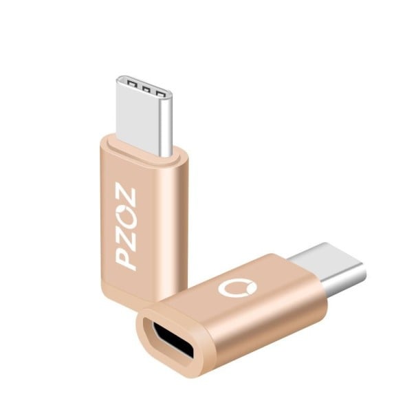 Adaptateur USB-C vers Micro USB Petite réduction en alliage d'aluminium pour connecter un câble Micro USB à un téléphone avec port USB-C Couleur dorée 1