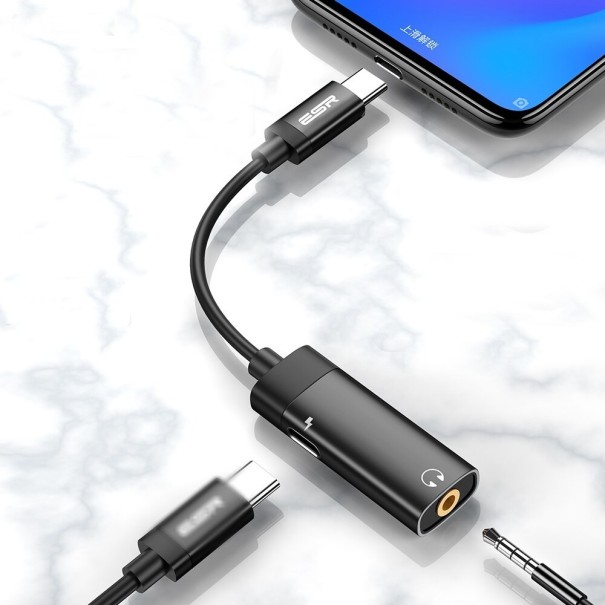 Adapter do gniazda USB-C na jack 3,5 mm / USB-C K144 czarny 1