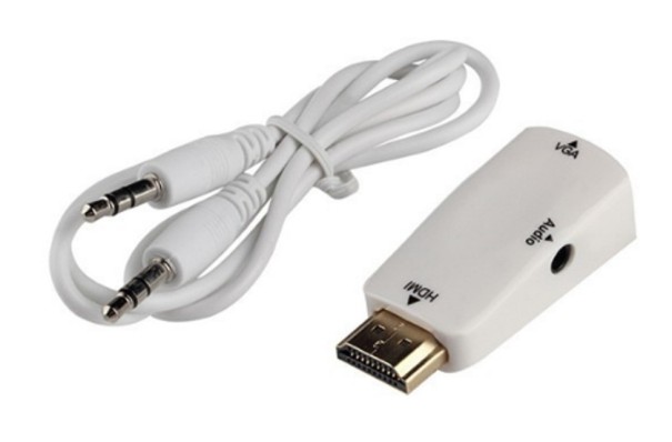 Adapter HDMI VGA męski i żeński J1308 biały