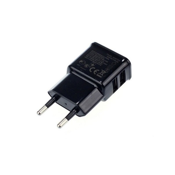 Adapter ładowania UE 2 porty USB czarny