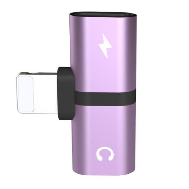 Adaptér Lightning na 2x Lightning pro iPhone 7 a novější Současné nabíjení a poslech hudby Kompaktní tvar Podpora iOS 11.0.3 a vyšší fialová