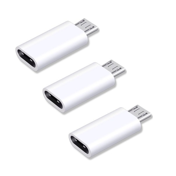 Adaptér Micro USB na USB-C 3 ks biela