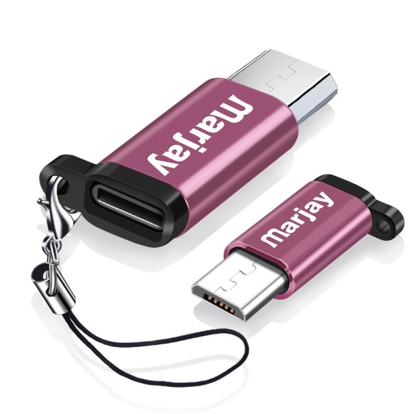 Adapter micro USB na USB-C A1284 różowy
