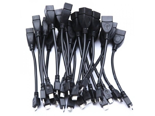 Adaptér Micro USB samec na USB samice 3 ks Krátký kabel pro připojení USB příslušenství k zařízení s Micro USB Délka 13 cm Černá barva 1