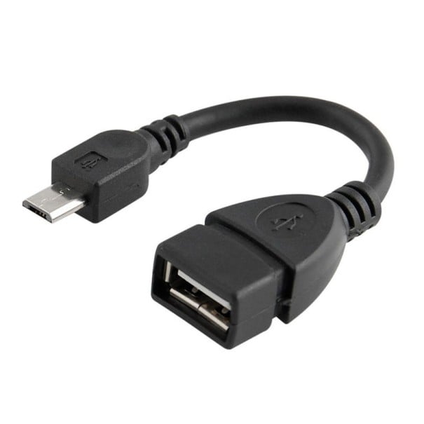 Adaptér Micro USB samec na USB samice s krátkým kabelem Pro připojení USB příslušenství k zařízení se zásuvkou Micro USB Černá barva 1