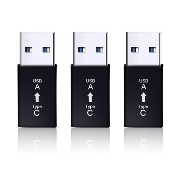 Adapter USB 3.0 til USB-C 3 stk sort