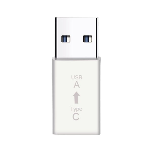 Adapter USB 3.0 til USB-C til tilslutning af USB-C kabel til bærbar computer eller oplader med USB-port Overførsel op til 5 Gbps Kompakt hvid