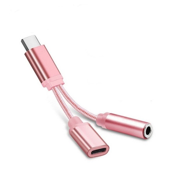 Adapter USB-C auf 3,5 mm Klinke / USB-C rosa