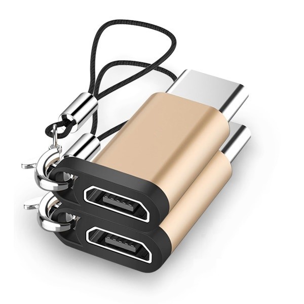 Adapter USB-C auf Micro USB 2 Stk golden