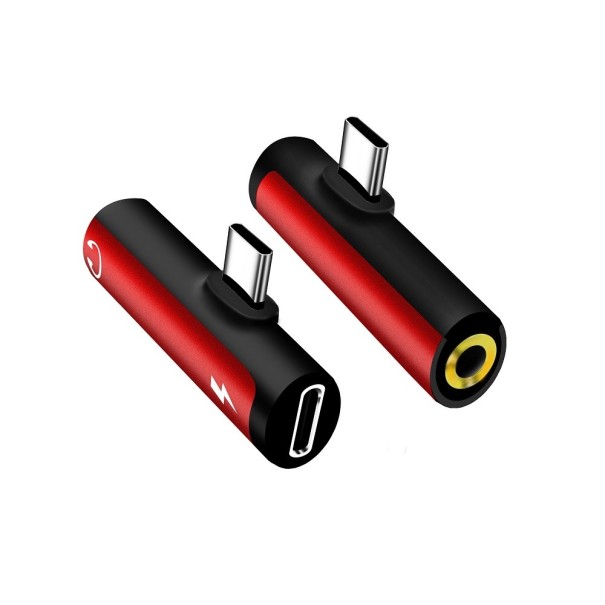 Adaptér USB-C na 3,5mm jack / USB-C K113 červená