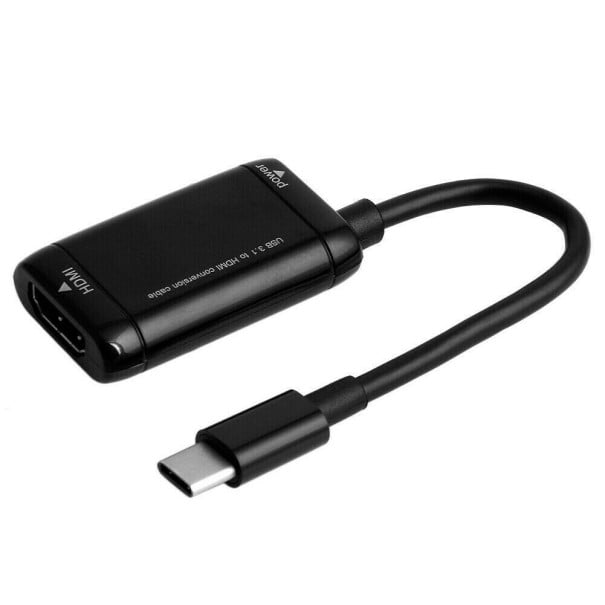 Adapter USB-C na HDMI do podłączenia monitora lub telewizora Konektor USB-C 3.1 Prędkość transferu do 10 Gbps Długość 12 cm Czarny kolor 1