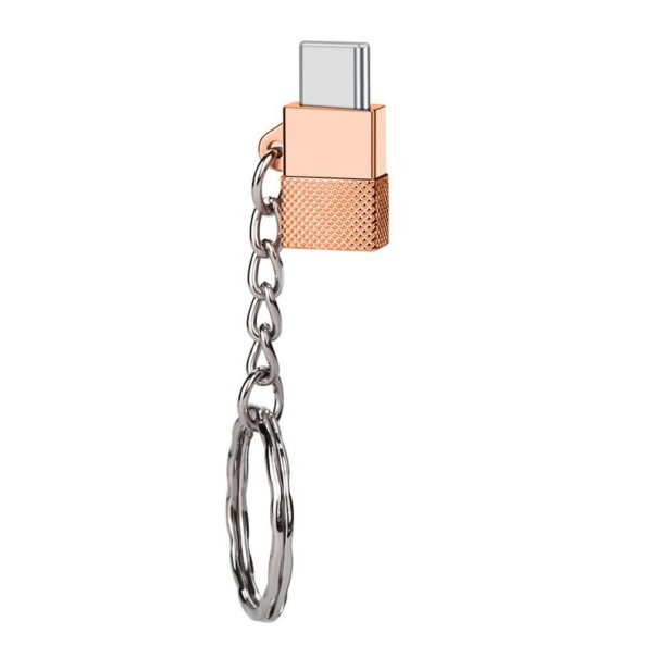 Adapter USB-C na Micro USB K107 różowy