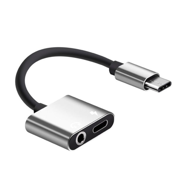 Adapter USB-C naar 3,5mm jack / USB-C K6 zilver