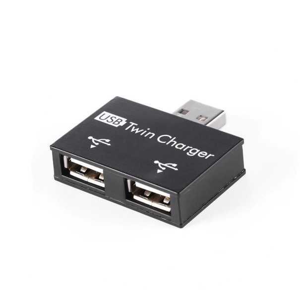 Adaptér USB na 2x USB čierna