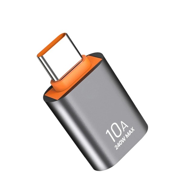 Adaptér USB na USB C 10A kovový převodník s podporou nabíjení a přenosu zvuku šedá