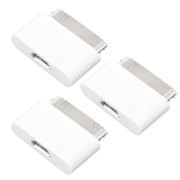 Adapter voor Apple iPhone 30pin connector naar Micro USB 3 stuks 1