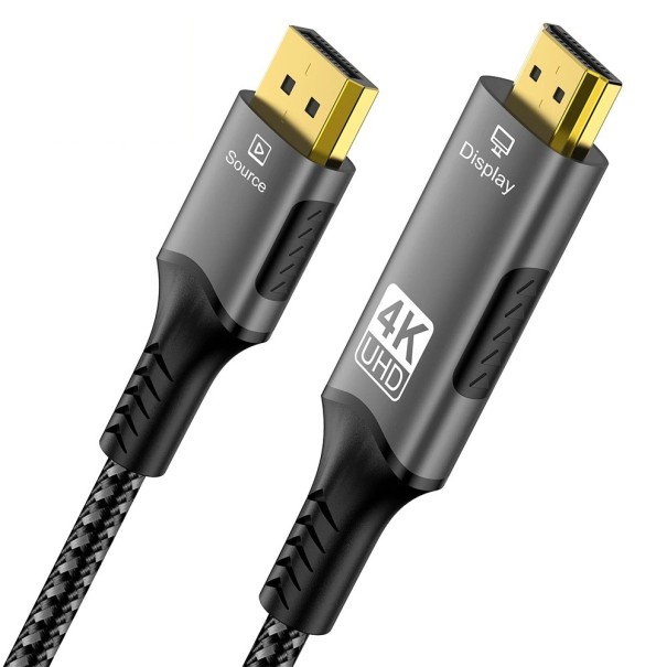 Adaptor DisplayPort mascul la HDMI mascul 4K 60 Hz 3 m Cablu DP la HDMI Convertor PC Notebook Monitor TV Plug &amp; Play Transmitere imagini și sunet 1