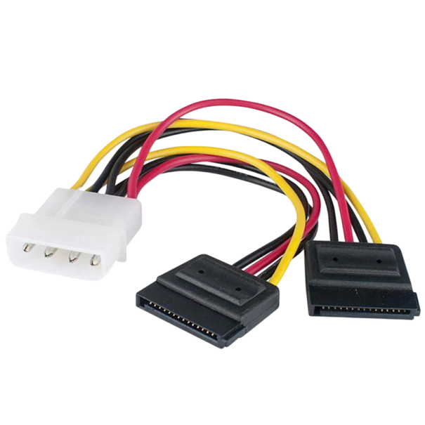 Adaptor IDE Molex cu 4 pini la 2x SATA, splitter pentru cablu de alimentare, splitter pentru hard disk-uri, conector PVC pentru conectarea 1