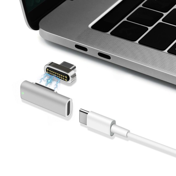 Adaptor magnetic pentru cablu de încărcare USB-C argint