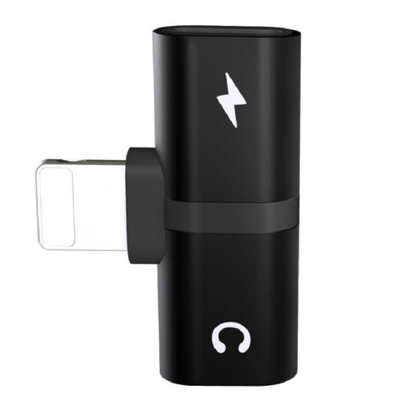 Adaptor pentru Apple iPhone Lightning la 2x Lightning negru