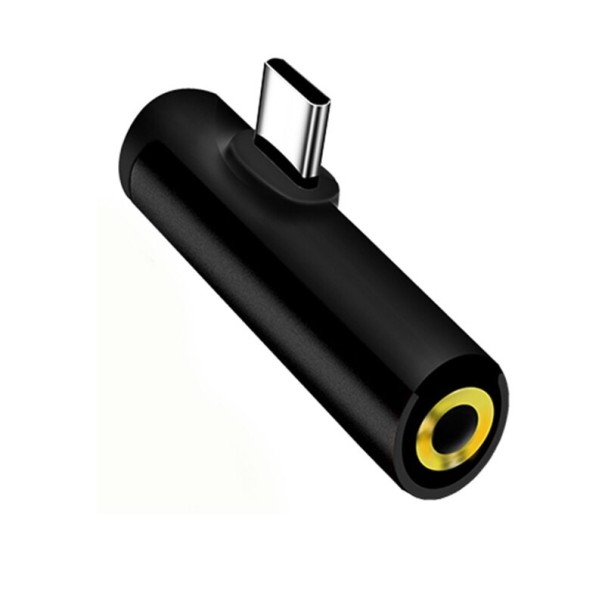 Adaptor pentru mufa USB-C la 3,5 mm / USB-C negru