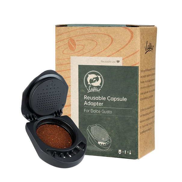 Adaptor reutilizabil pentru cafea măcinată compatibil cu aparatele de cafea Dolce Gusto Capsulă ecologică cu capac 1