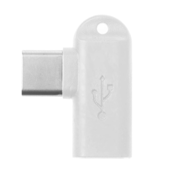 Adaptor unghiular USB-C la Micro USB M / F alb