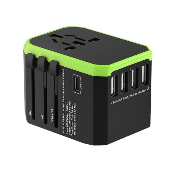 Adaptor universal de rețea de călătorie K1115 verde