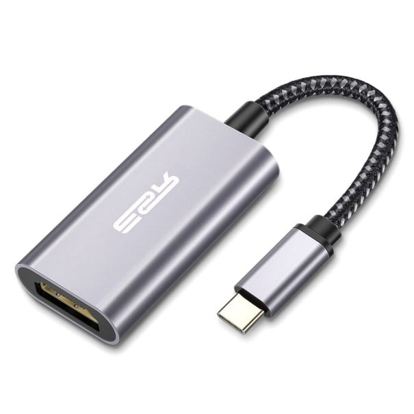 Adaptor USB-C la HDMI Conector USB-C 3.1 masculin și HDMI feminin Cablu împletit de 10 cm Carcasă din aluminiu Gri Pentru laptop și monitor 1