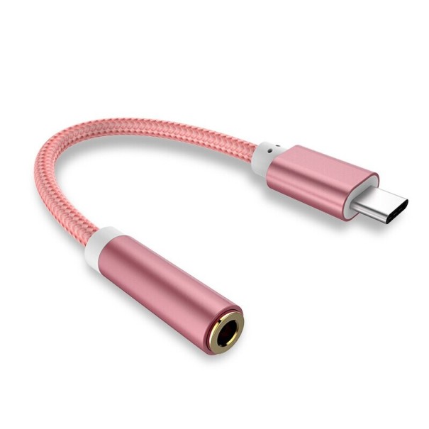 Adaptor USB-C la mufa K48 de 3,5 mm roz