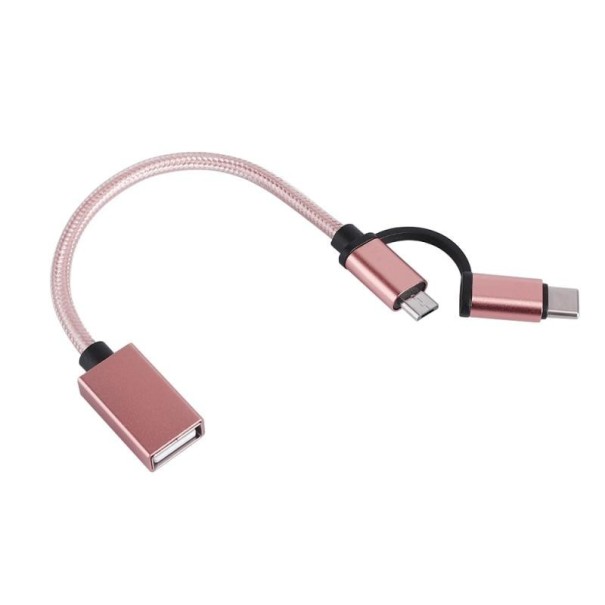 Adaptor USB-C / Micro USB la USB 2.0 K43 roz