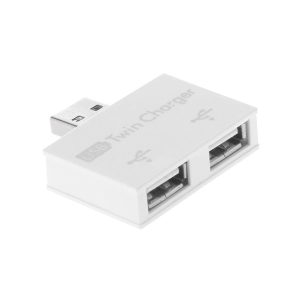 Adaptor USB la 2x USB alb