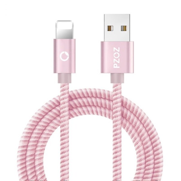 Adatkábel az Apple Lightning-hoz az USB K437-hez rózsaszín 1 m
