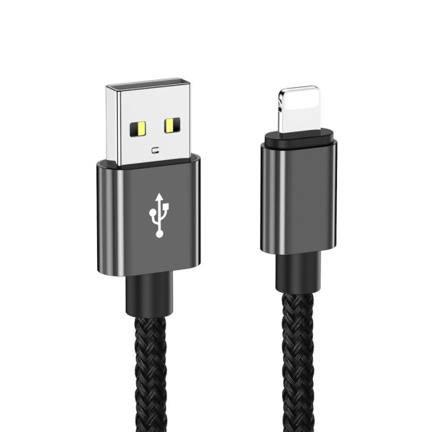 Adatkábel az Apple Lightning-hoz az USB K683-hoz fekete 20 cm