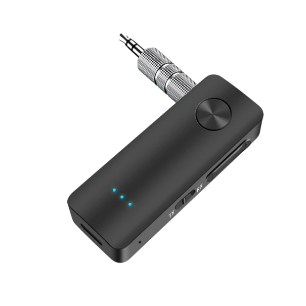 Adattatore audio Bluetooth 5.3 2v1 jack 3,5mm e USB-C Trasmettitore Ricevitore per auto Cuffie PC TV Connessione wireless stabile 9h di autonomia 1