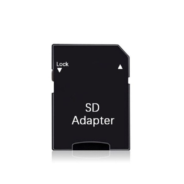 Adattatore da Micro SD a scheda SD per dispositivi con slot SD Interruttore Lock laterale per protezione da scrittura Design nero con scritta SD 1