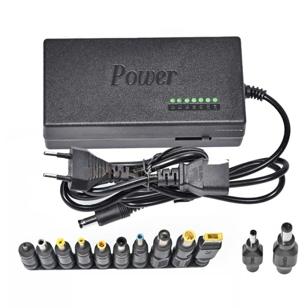 Adattatore di alimentazione universale 96W per notebook 12V–24V DC cavo EU 7 tensioni di uscita 12V 15V 16V 18V 19V 20V 24V Fonte di energia multifunzionale 1
