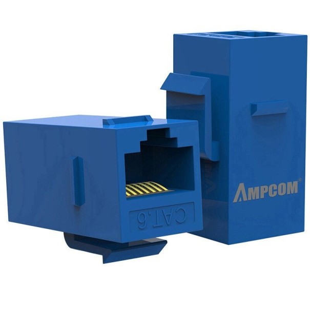Adattatore di collegamento CAT 6 RJ45 F/F 2 pz blu