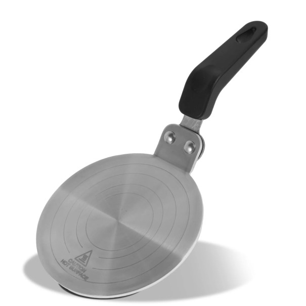 Adattatore induttivo e diffusore di calore 13 cm in acciaio inossidabile a tre strati e lega di alluminio argento per caffettiera moka e teglia 1