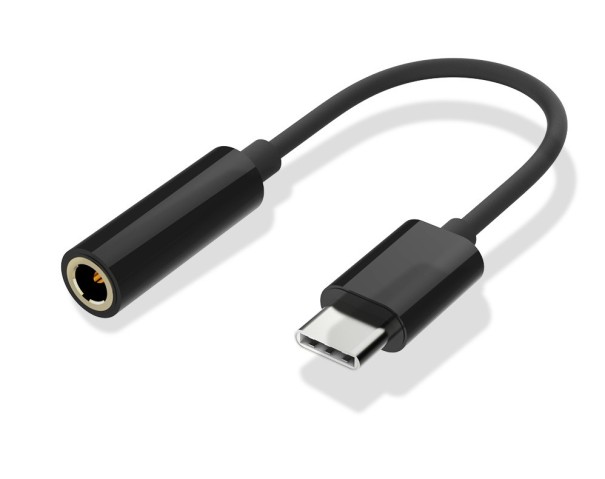 Adattatore per cuffie tipo C 3.5 mm jack J1606 nero