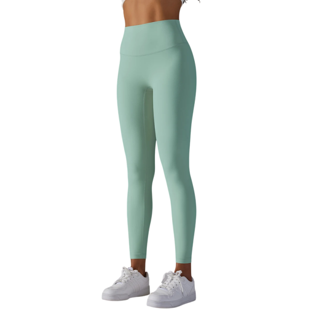 Ademende legging met hoge taille voor dames, sportbroek voor fitness, yoga, hardlopen, fietsen, elastische sportkleding, comfortabele pasvorm turquoise S