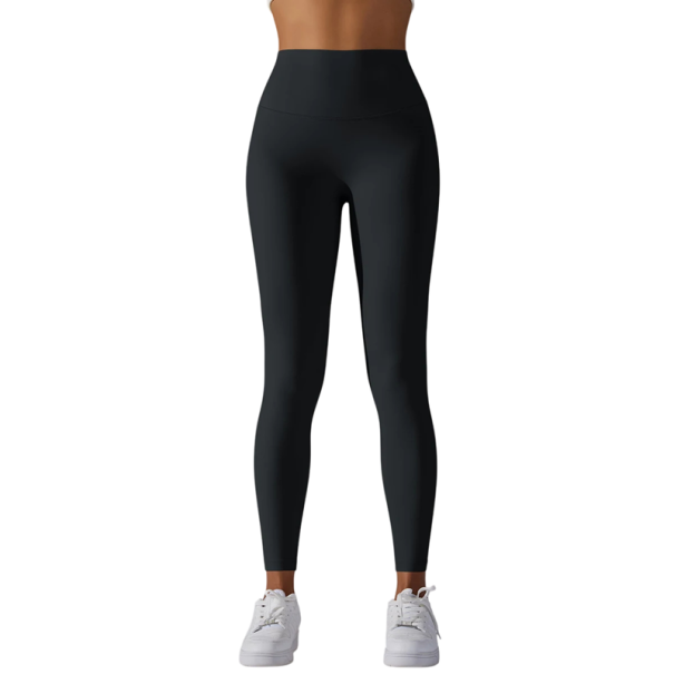 Ademende legging met hoge taille voor dames, sportbroek voor fitness, yoga, hardlopen, fietsen, elastische sportkleding, comfortabele pasvorm zwart XS
