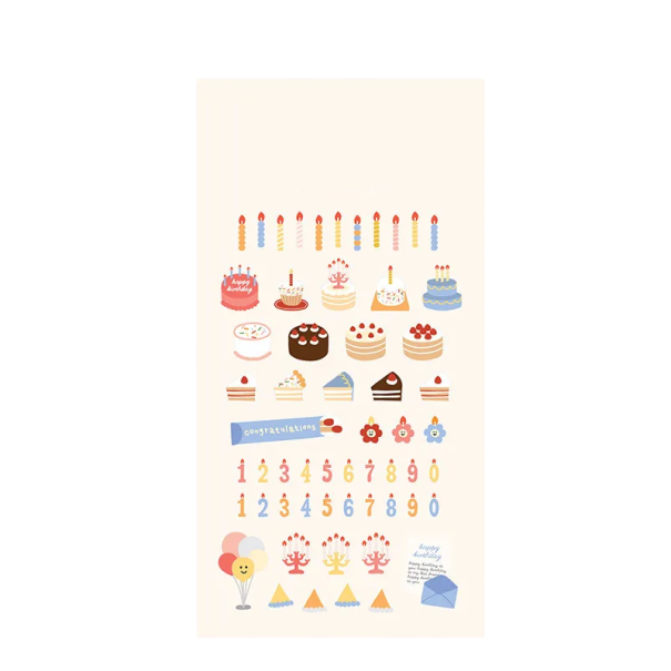 Adesivi a tema compleanno decorativi colorati per decorare regali, biglietti d'auguri, diari, pacchetti e scrapbook 1