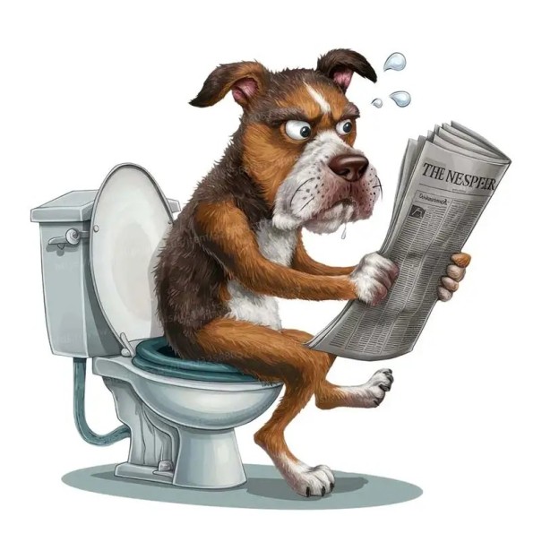 Adesivo divertido para a sanita com motivo de cão 20 cm PVC decorativo à prova de água para WC aparência original e fácil aplicação 1