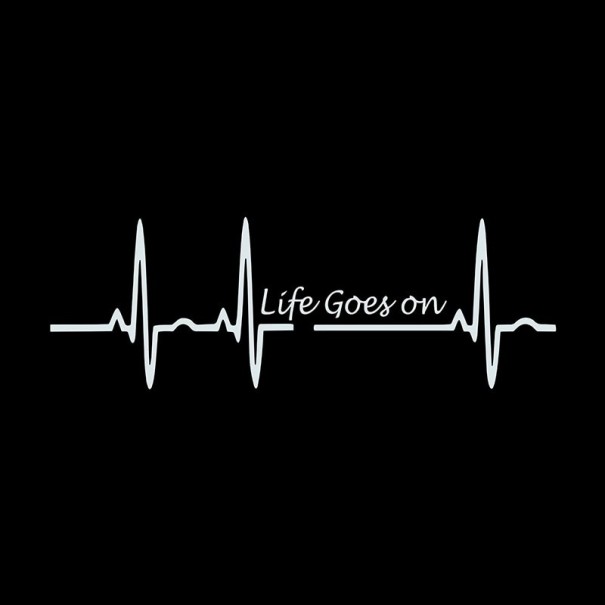 Adesivo per auto battito cardiaco bianco