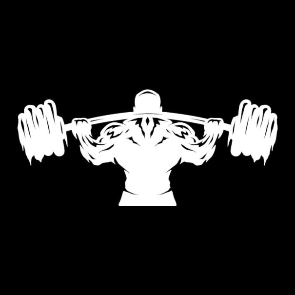 Adesivo per auto culturista argento