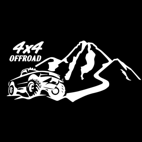 Adesivo per auto montagne argento