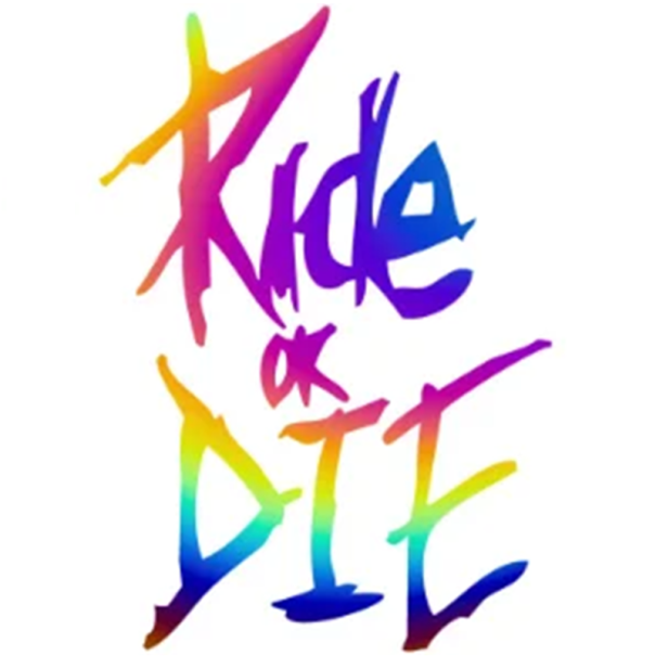 Adesivo per telaio bici 5,6 x 8 cm Design Ride or Die Decorazione motociclistica Adesivo resistente per bici Stile street Bike tuning multicolore